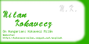 milan kokavecz business card